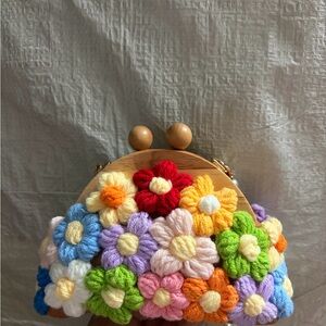 Multicolor Crochet Clutch Bag